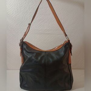 Lauren by Ralph Lauren Landrey Zip-Top Pebbled Leather Hobo Bag